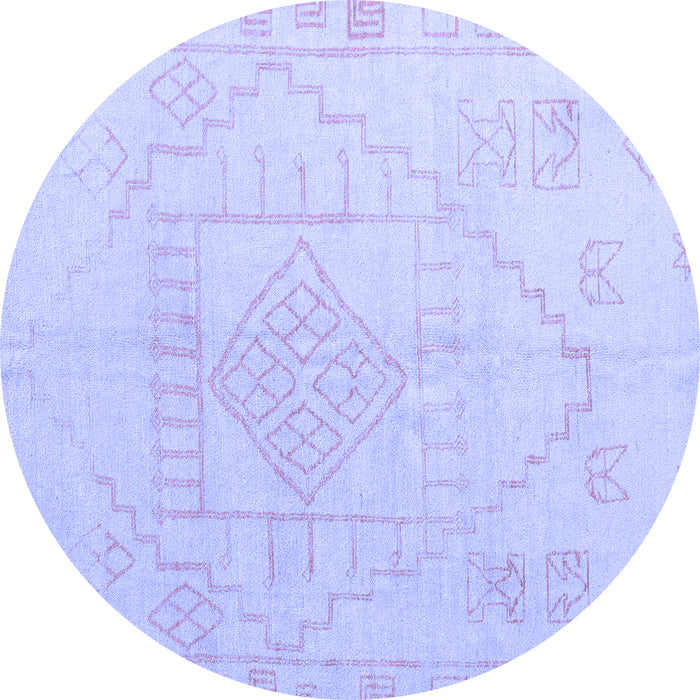 Round Oriental Blue Modern Rug, abs5025blu