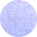 Round Oriental Blue Modern Rug, abs5025blu