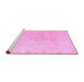 Sideview of Machine Washable Oriental Pink Modern Rug, wshabs5025pnk