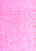 Machine Washable Oriental Pink Modern Rug, wshabs5025pnk
