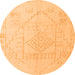 Round Oriental Orange Modern Rug, abs5025org