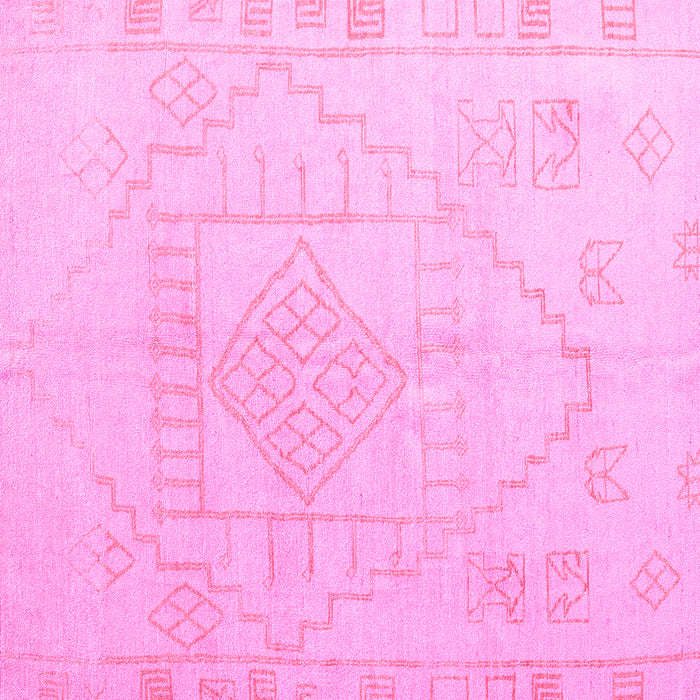 Square Machine Washable Oriental Pink Modern Rug, wshabs5025pnk