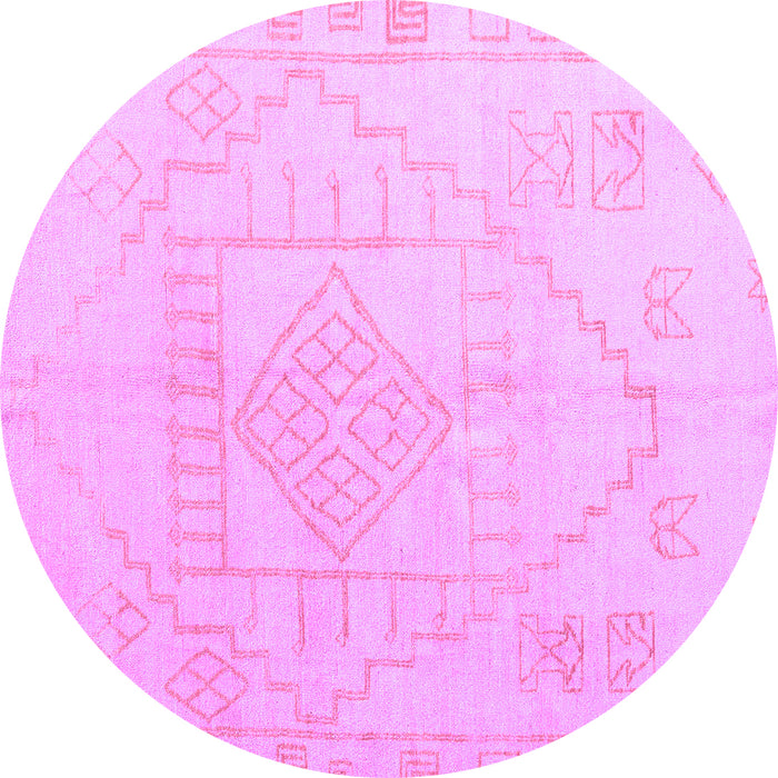 Round Machine Washable Oriental Purple Modern Area Rugs, wshabs5025pur
