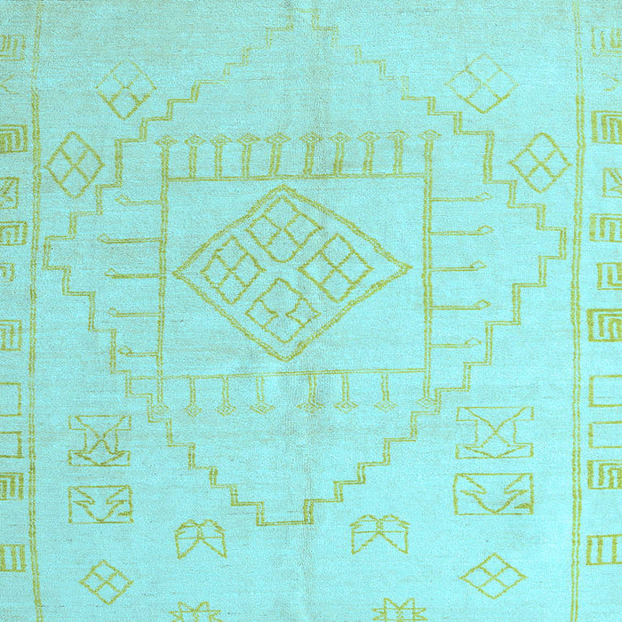 Square Machine Washable Oriental Light Blue Modern Rug, wshabs5025lblu