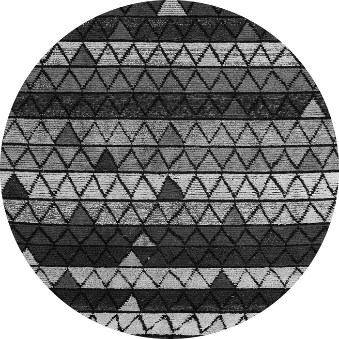 Round Machine Washable Oriental Gray Modern Rug, wshabs5026gry