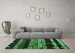 Machine Washable Oriental Emerald Green Modern Area Rugs in a Living Room,, wshabs5026emgrn