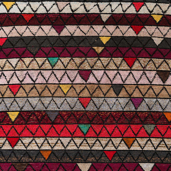 Square Abstract Dark Almond Brown Oriental Rug, abs5026