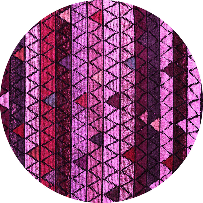 Round Oriental Pink Modern Rug, abs5026pnk