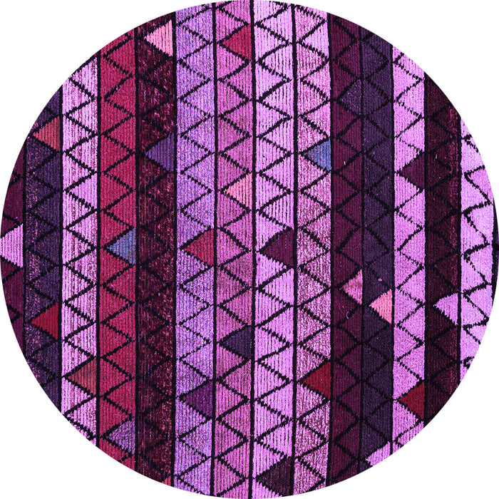 Round Machine Washable Oriental Purple Modern Area Rugs, wshabs5026pur