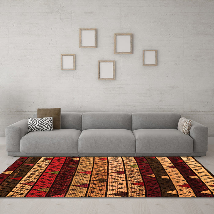Machine Washable Oriental Orange Modern Area Rugs in a Living Room, wshabs5026org