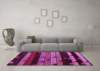 Machine Washable Oriental Pink Modern Rug, wshabs5026pnk