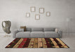 Machine Washable Oriental Brown Modern Rug in a Living Room,, wshabs5026brn