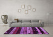 Machine Washable Oriental Purple Modern Area Rugs in a Living Room, wshabs5026pur