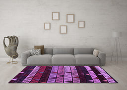 Machine Washable Oriental Purple Modern Area Rugs in a Living Room, wshabs5026pur