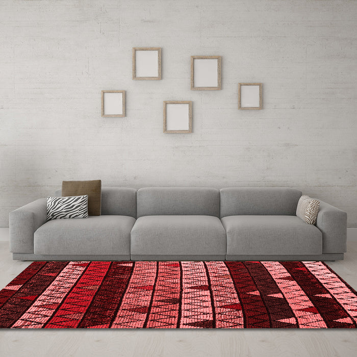 Modern Red Washable Rugs