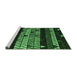 Sideview of Machine Washable Oriental Emerald Green Modern Area Rugs, wshabs5026emgrn