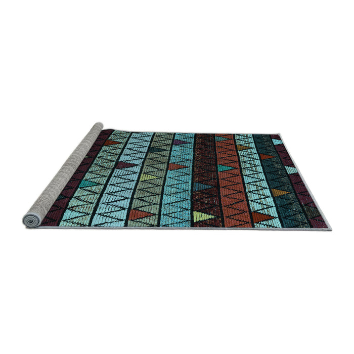 Sideview of Machine Washable Oriental Light Blue Modern Rug, wshabs5026lblu