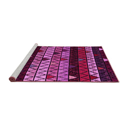 Sideview of Machine Washable Oriental Pink Modern Rug, wshabs5026pnk