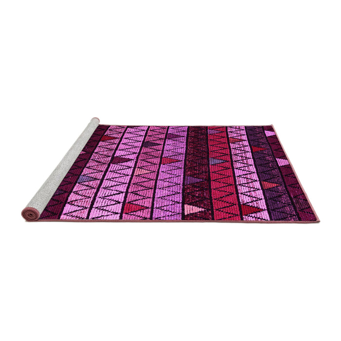 Sideview of Machine Washable Oriental Pink Modern Rug, wshabs5026pnk