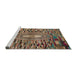 Sideview of Machine Washable Abstract Red Brown Rug, wshabs5027