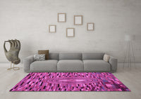 Machine Washable Oriental Pink Modern Rug, wshabs5027pnk