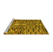 Sideview of Machine Washable Oriental Yellow Modern Rug, wshabs5027yw