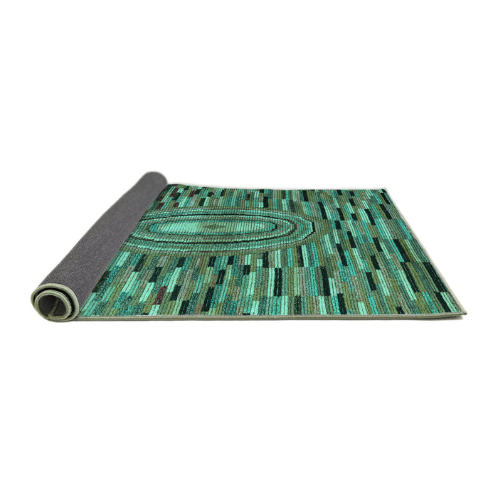 Sideview of Oriental Turquoise Modern Rug, abs5027turq