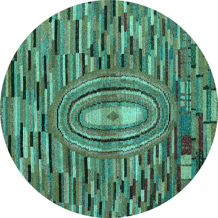 Round Oriental Turquoise Modern Rug, abs5027turq