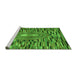 Sideview of Machine Washable Oriental Green Modern Area Rugs, wshabs5027grn