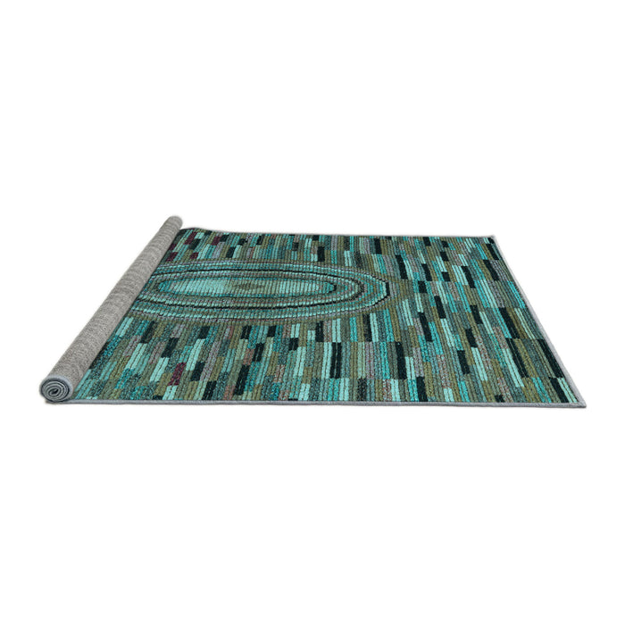 Sideview of Machine Washable Oriental Light Blue Modern Rug, wshabs5027lblu