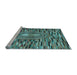 Sideview of Machine Washable Oriental Light Blue Modern Rug, wshabs5027lblu