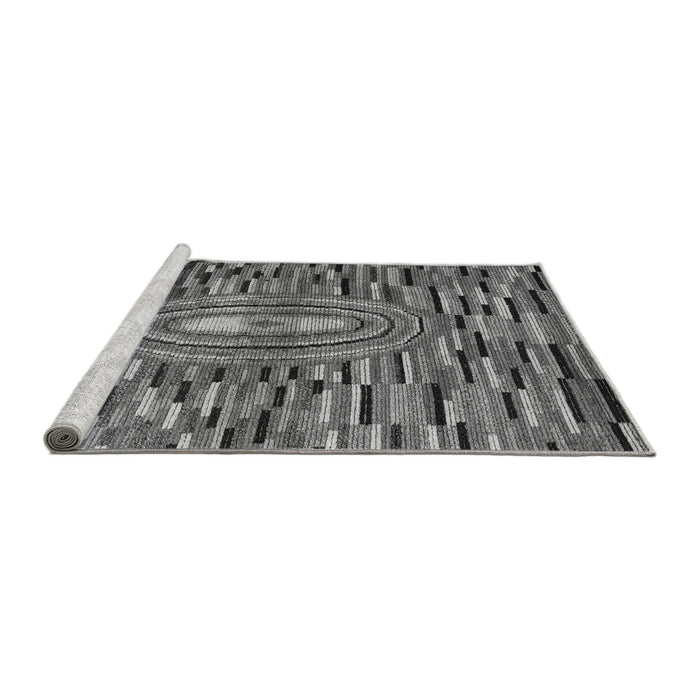 Sideview of Machine Washable Oriental Gray Modern Rug, wshabs5027gry
