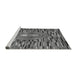 Sideview of Machine Washable Oriental Gray Modern Rug, wshabs5027gry