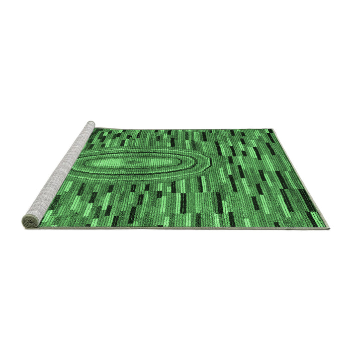 Sideview of Machine Washable Oriental Emerald Green Modern Area Rugs, wshabs5027emgrn