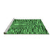 Sideview of Machine Washable Oriental Emerald Green Modern Area Rugs, wshabs5027emgrn