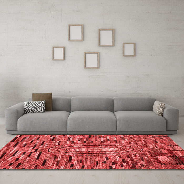 Modern Red Washable Rugs