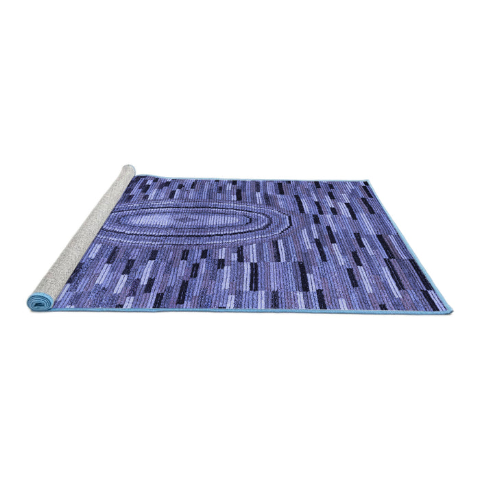 Sideview of Machine Washable Oriental Blue Modern Rug, wshabs5027blu