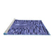 Sideview of Machine Washable Oriental Blue Modern Rug, wshabs5027blu