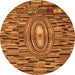 Round Oriental Orange Modern Rug, abs5027org