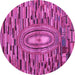 Round Machine Washable Oriental Pink Modern Rug, wshabs5027pnk