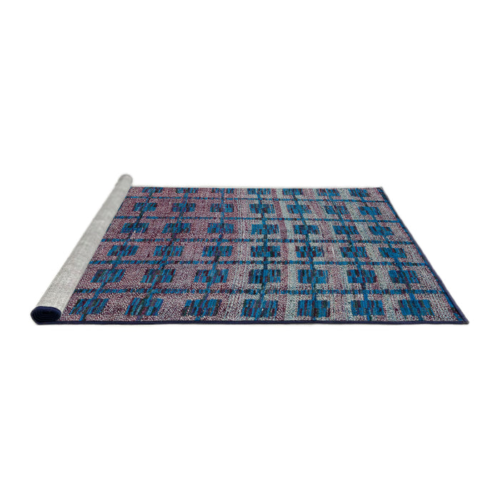 Sideview of Machine Washable Abstract Light Purple Blue Rug, wshabs5028