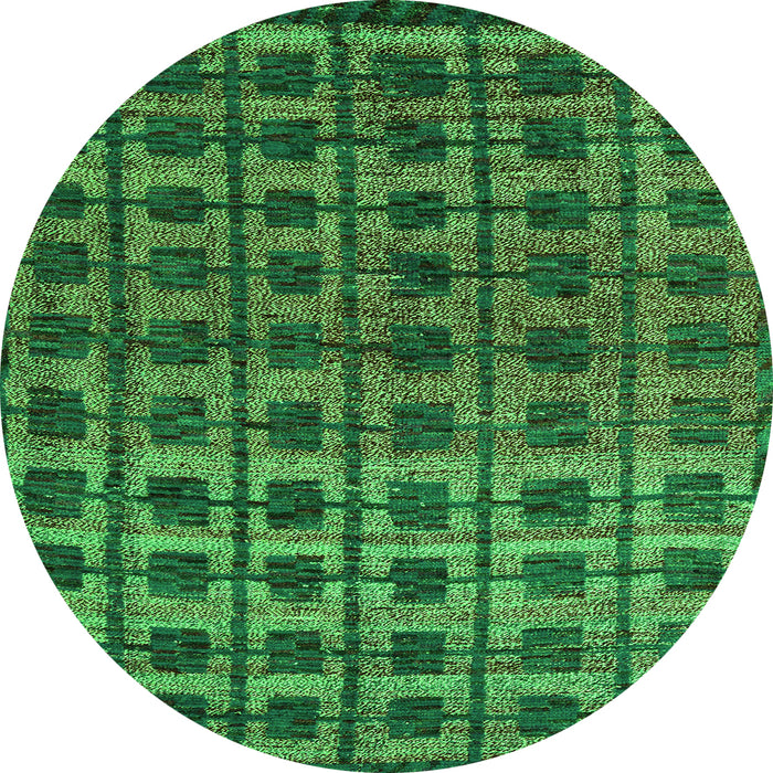 Round Oriental Green Modern Rug, abs5028grn