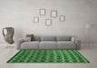 Machine Washable Oriental Emerald Green Modern Area Rugs in a Living Room,, wshabs5028emgrn