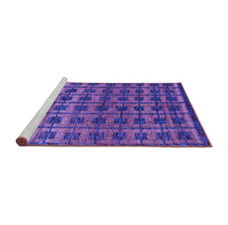 Sideview of Machine Washable Oriental Purple Modern Area Rugs, wshabs5028pur