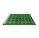 Sideview of Machine Washable Oriental Green Modern Area Rugs, wshabs5028grn