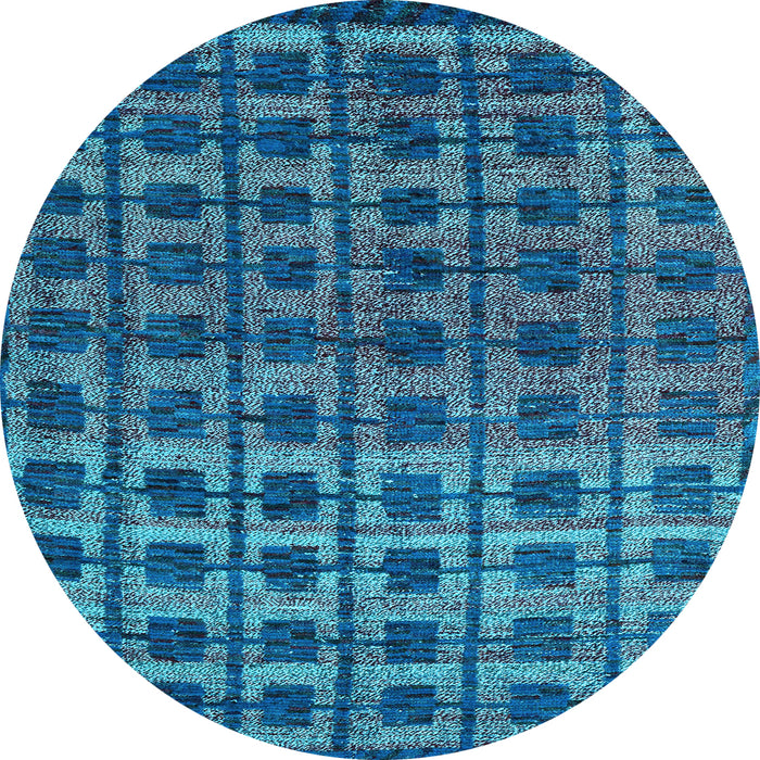 Round Oriental Light Blue Modern Rug, abs5028lblu