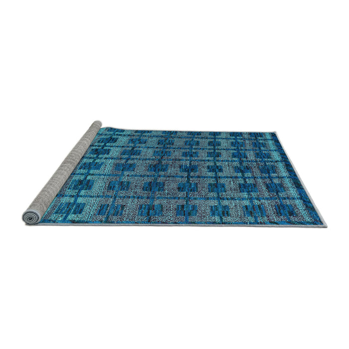 Sideview of Machine Washable Oriental Light Blue Modern Rug, wshabs5028lblu