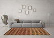 Machine Washable Oriental Orange Modern Area Rugs in a Living Room, wshabs5028org