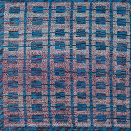 Square Machine Washable Abstract Light Purple Blue Rug, wshabs5028