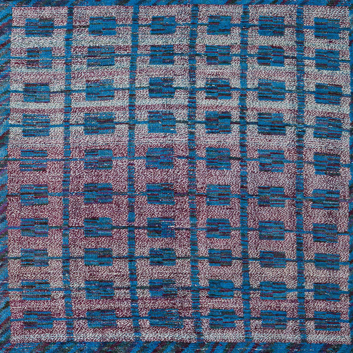 Square Machine Washable Abstract Light Purple Blue Rug, wshabs5028